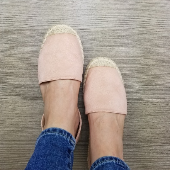 Rose Vegan Suede Flat Slip On Loafer Espadrille - Picture 7 of 8